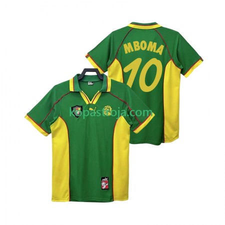 Billiga Fotbollströjor Kamerun MBOBA 10 Retro Hemma tröja 1998 Kortärmad